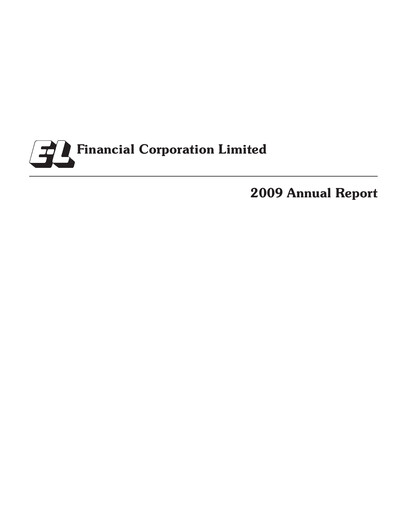 Thumbnail E-L Financial Annual Report 2009