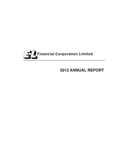 Thumbnail E-L Financial Annual Report 2012