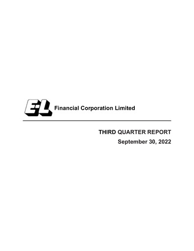 Miniature E-L Financial Rapport trimestriel 2022-q3