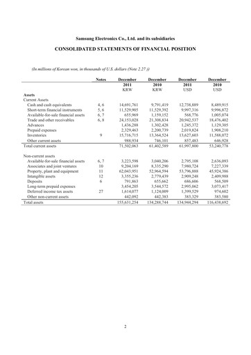 Thumbnail Samsung Financial Statement 2011