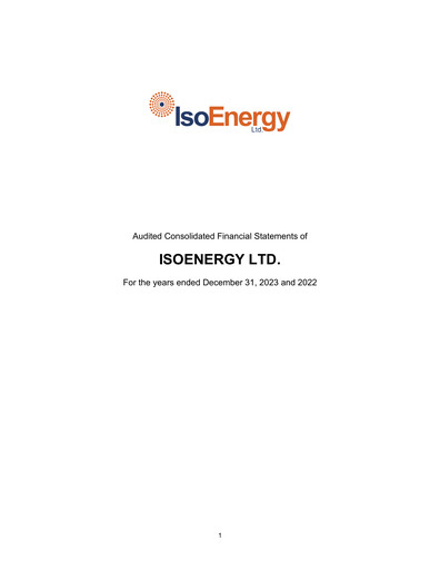 Thumbnail IsoEnergy Financial Statement 2023