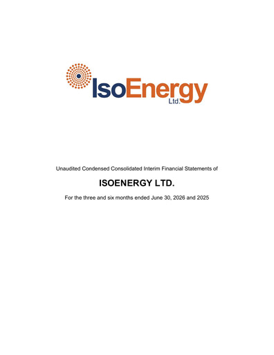 Thumbnail IsoEnergy Financial Statement 2026-h1