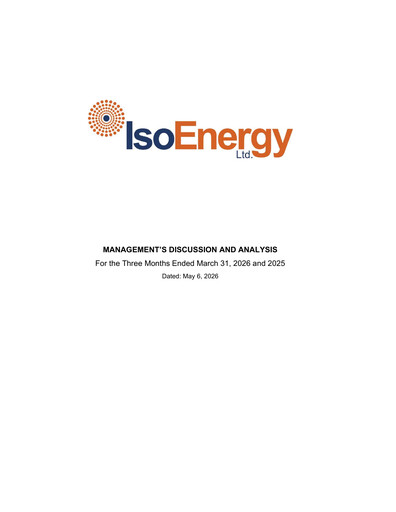 Thumbnail IsoEnergy Quarterly Report 2026-q1
