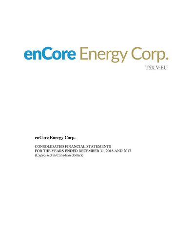 Thumbnail enCore Energy Annual Report 2018