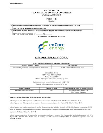 Vorschaubild enCore Energy Jahresbericht 2025