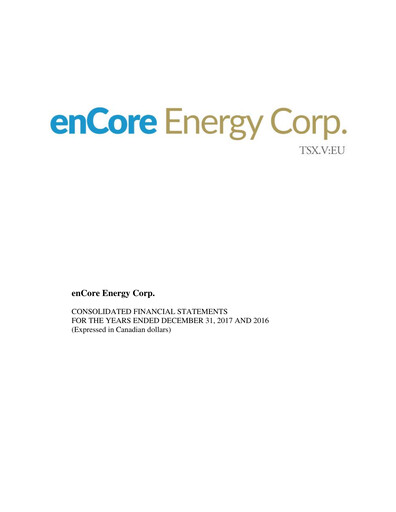 Thumbnail enCore Energy Financial Statement 2017