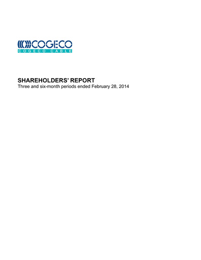 Thumbnail Cogeco Quarterly Report 2014-q2