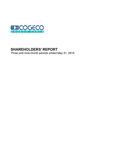 Thumbnail Cogeco Quarterly Report 2015-q3