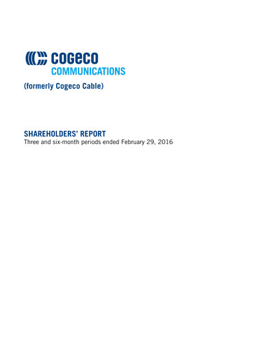 Thumbnail Cogeco Quarterly Report 2016-q2