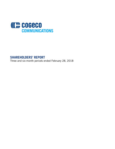 Thumbnail Cogeco Quarterly Report 2018-q2