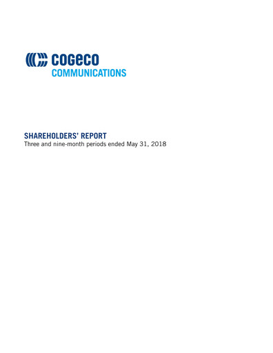 Thumbnail Cogeco Quarterly Report 2018-q3