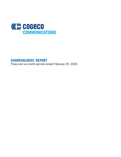 Thumbnail Cogeco Quarterly Report 2020-q2