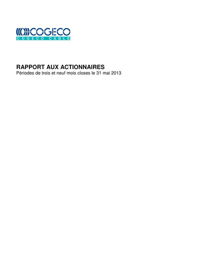 Thumbnail Cogeco Quarterly Report 2013-q3