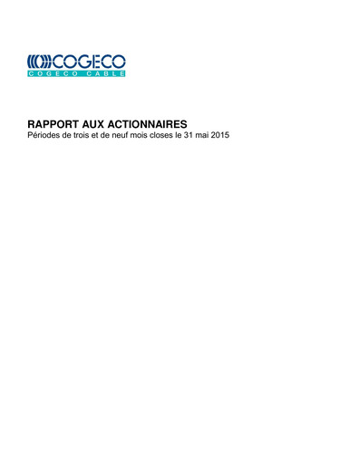 Thumbnail Cogeco Quarterly Report 2015-q3