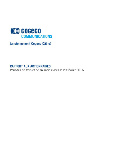 Thumbnail Cogeco Quarterly Report 2016-q2