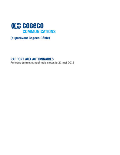 Thumbnail Cogeco Quarterly Report 2016-q3