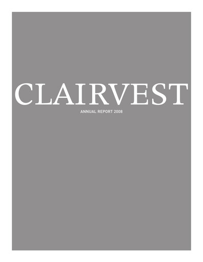 Thumbnail Clairvest Group Annual Report 2008
