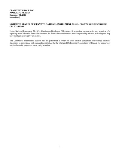 Vorschaubild Clairvest Group Finanzmitteilung 2017-q3