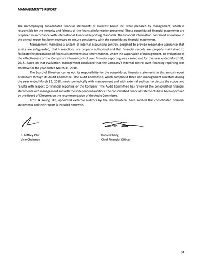 Thumbnail Clairvest Group Financial Statement 2018