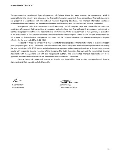 Thumbnail Clairvest Group Financial Statement 2019