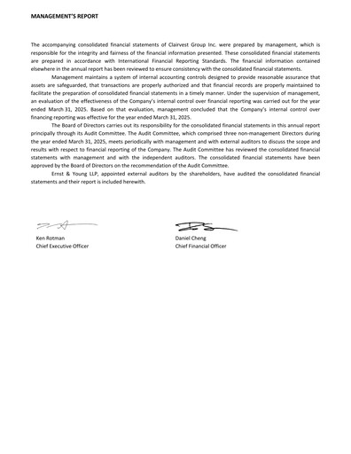 Thumbnail Clairvest Group Financial Statement 2025
