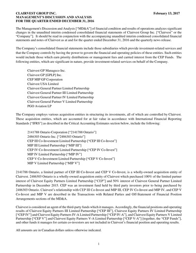 Thumbnail Clairvest Group Quarterly Report 2017-q3