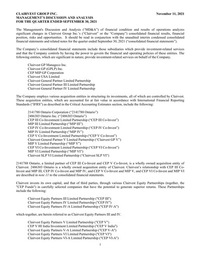 Thumbnail Clairvest Group Quarterly Report 2022-q2