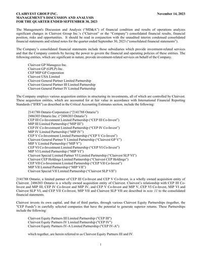 Thumbnail Clairvest Group Quarterly Report 2024-q2