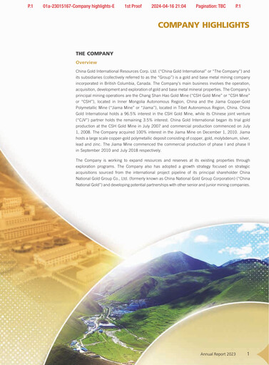 Thumbnail China Gold International Resources Annual Report 2023