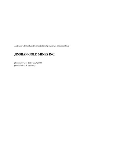 Thumbnail China Gold International Resources Financial Statement 2004