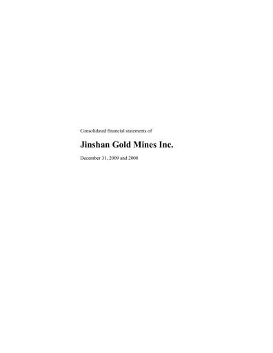 Thumbnail China Gold International Resources Financial Statement 2009