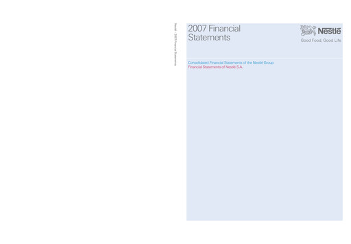 Thumbnail Nestlé Financial Statement 2007