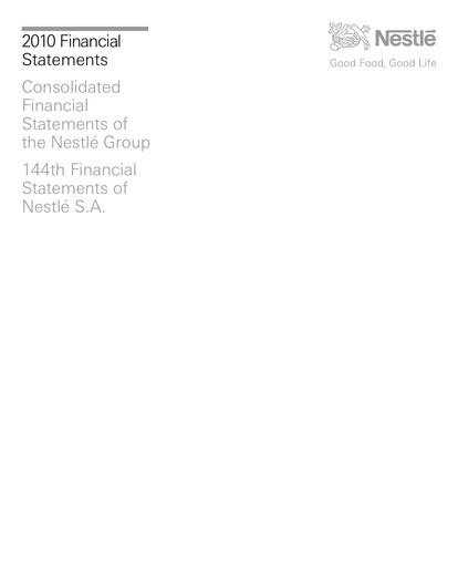Thumbnail Nestlé Financial Statement 2010