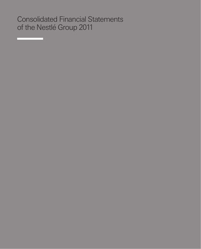 Thumbnail Nestlé Financial Statement 2011
