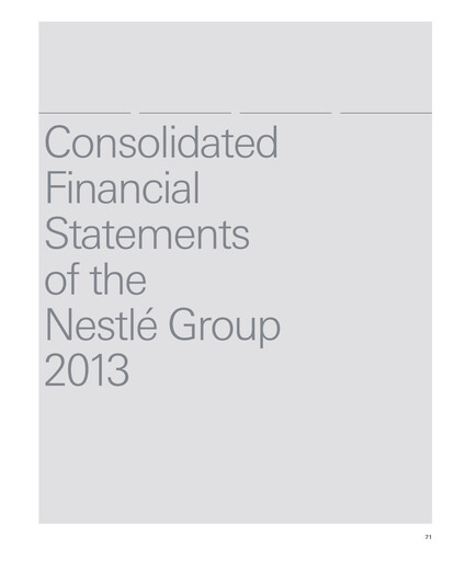 Thumbnail Nestlé Financial Statement 2013