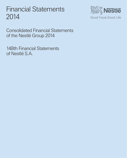 Thumbnail Nestlé Financial Statement 2014