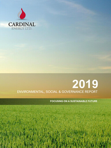 Thumbnail Cardinal Energy ESG Report 2019
