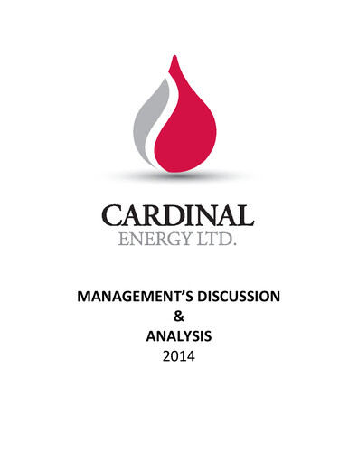 Miniature Cardinal Energy Rapport financier 2014