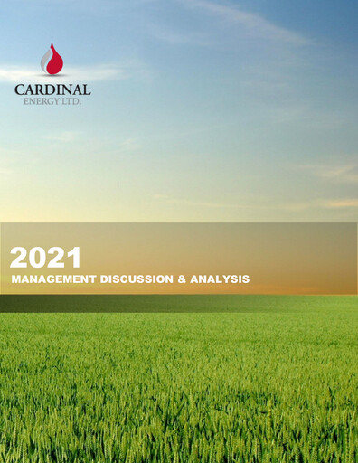 Miniature Cardinal Energy Rapport financier 2021