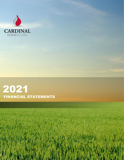 Miniature Cardinal Energy Bilan financier 2021