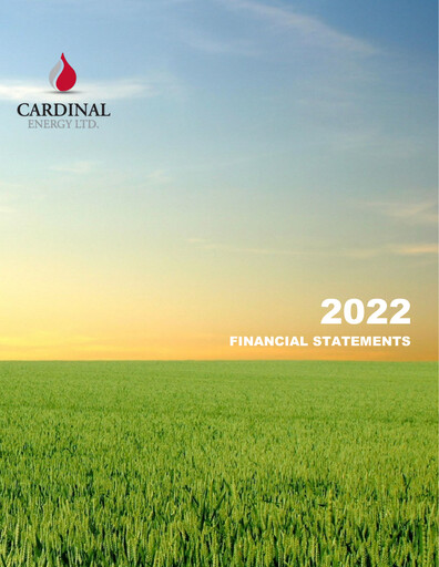 Miniature Cardinal Energy Bilan financier 2022