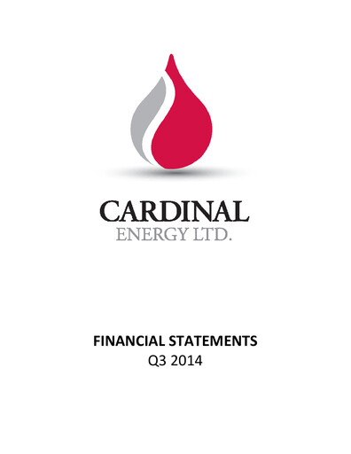 Thumbnail Cardinal Energy Quarterly Report 2014-q3
