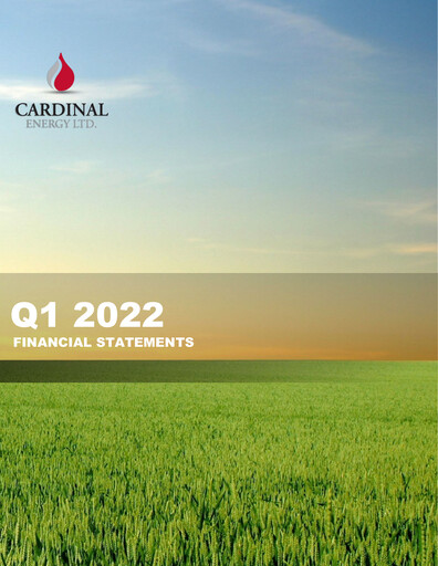 Thumbnail Cardinal Energy Quarterly Report 2022-q1