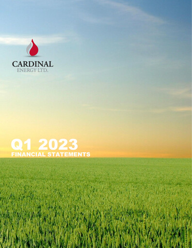 Thumbnail Cardinal Energy Quarterly Report 2023-q1