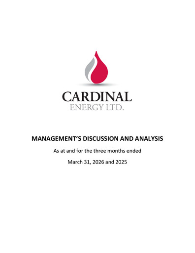 Thumbnail Cardinal Energy Quarterly Report 2026-q1