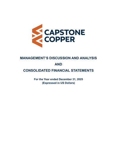 Miniature Capstone Copper Bilan financier 2025