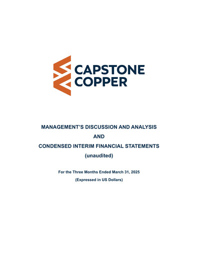Thumbnail Capstone Copper Quarterly Report 2025-q1