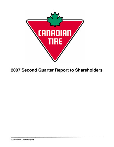 Thumbnail Canadian Tire Quarterly Report 2007-q2