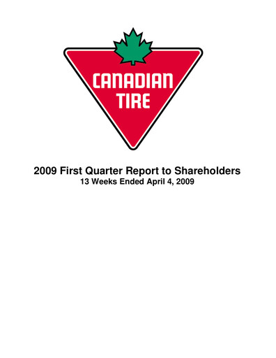 Thumbnail Canadian Tire Quarterly Report 2009-q1