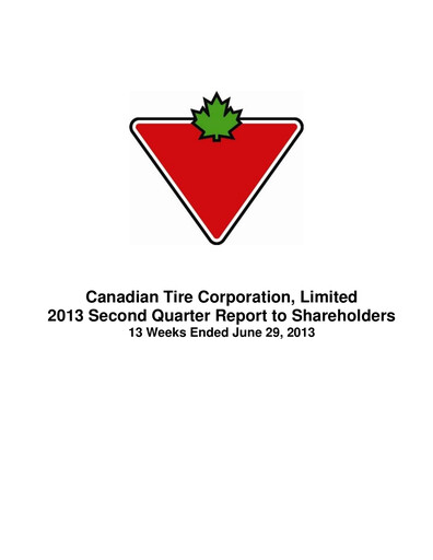 Thumbnail Canadian Tire Quarterly Report 2013-q2